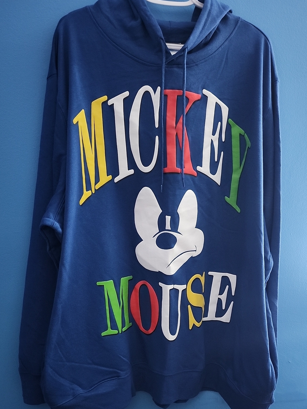 Mens Blue Mickey Mouse Graphic Hoodie